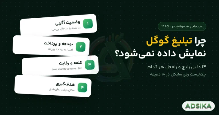 چرا تبلیغ گوگل ادز نمایش داده نمی‌شود؟ دلایل و راه‌حل - ادزیکا